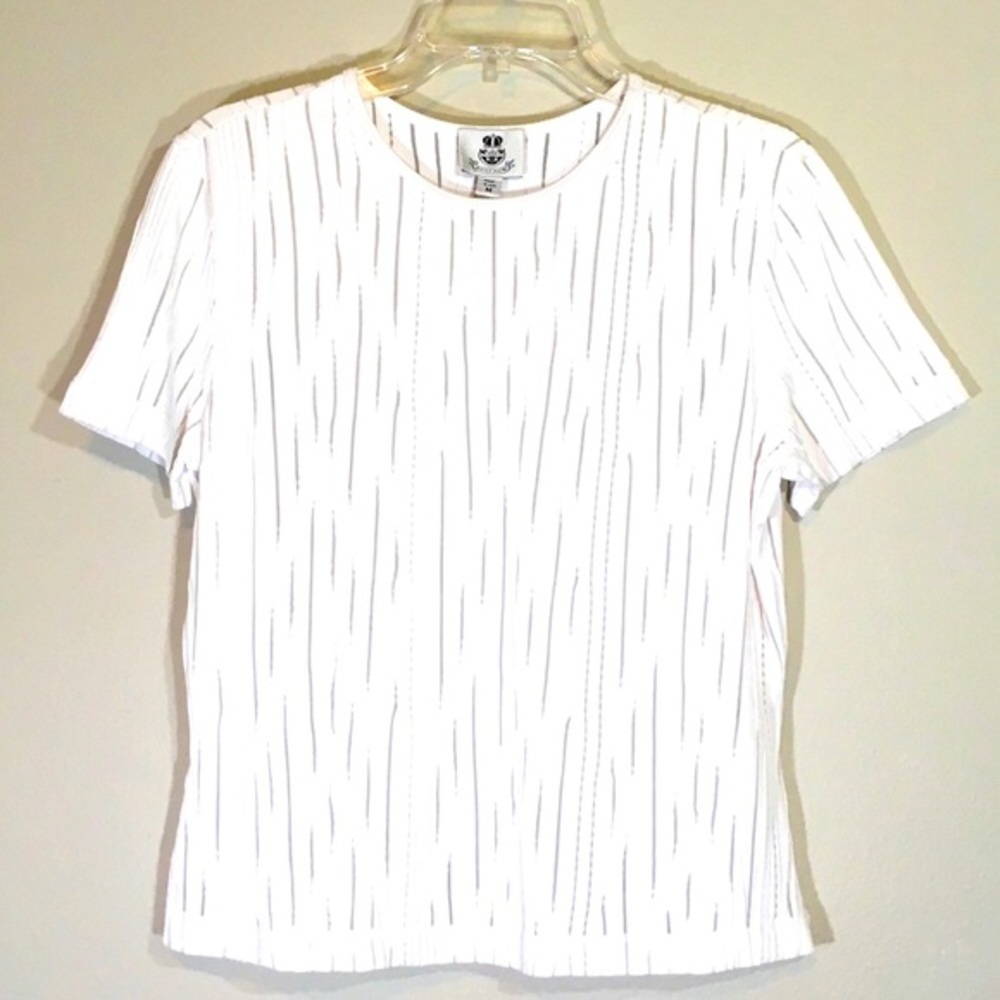 Vintage Crop Top Cutouts Sheer White Shirt Stretch